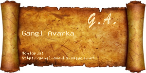 Gangl Avarka névjegykártya